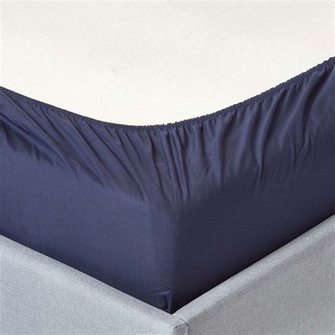 Navy Blue Egyptian Cotton Deep Fitted Sheet 200 Tc