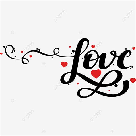 Heart Love Text Vector Design Images Love Text Handwriting Decorated