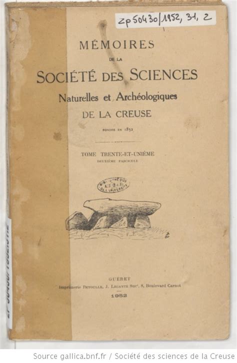 M Moires De La Soci T Des Sciences Naturelles Et Arch Ologiques De La