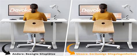 Devoko H Henverstellbar Schreibtisch X Cm Mit Usb A C Ladeanschluss