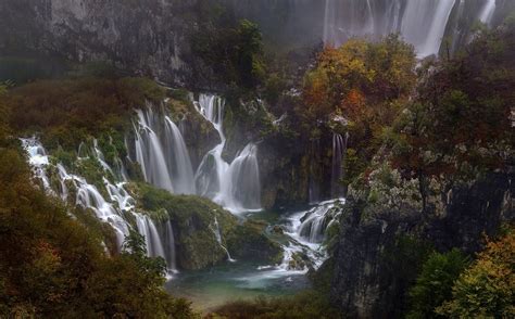 465574 Forest Water Waterfall Landscape Water Ripples Plants Plitvice Lakes National Park