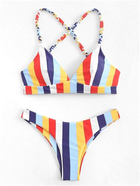 Pin On MBF Striped Print Bikini S