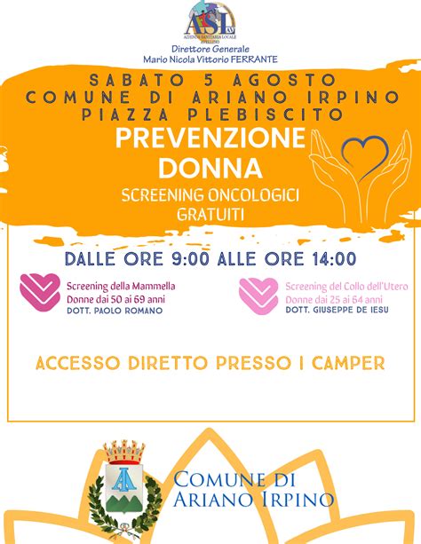 Prevenzione Donna I Camper Dellasl Sabato Ad Ariano Irpino