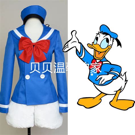 Donald Duck Mascot Cosplay Costume Blue Uniform Sailor Donald Duck