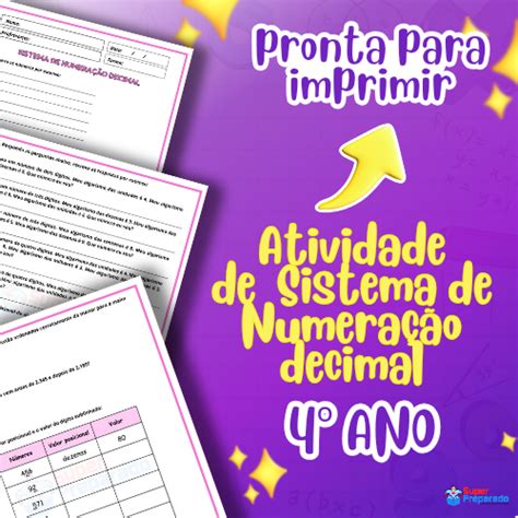 Atividade De Sistema De Numera O Decimal Ano Desafios Matem Ticos