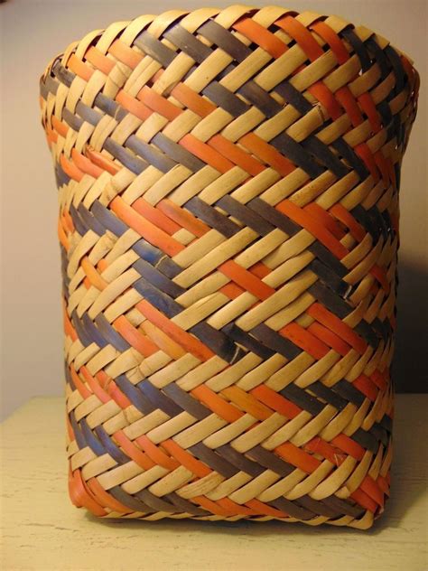 Choctaw Double Weave River Cane Basket By Lela Solomon