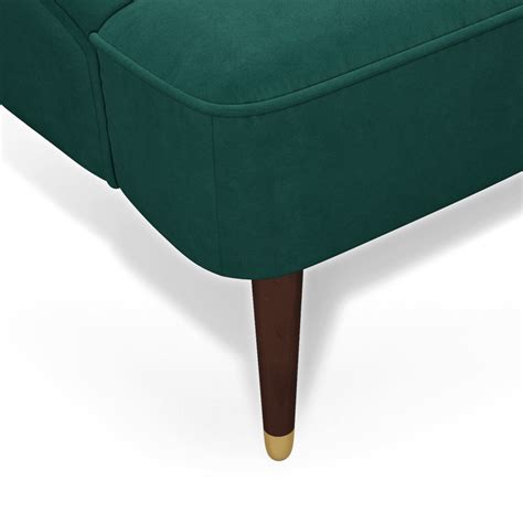 Margot Left Hand Facing Chaise Longue Spruce Green Cotton Velvet With