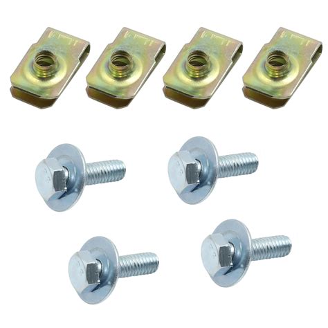 4pcs Metal Spring U Type Clip With Screws Car Fender Trim Panel