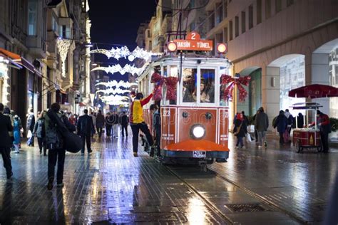 ISTANBUL TURKEY December 29 Taksim Istiklal Street At Night On