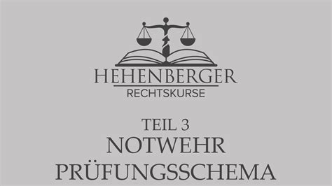 TEIL 3 Strafrecht Notwehr Prüfungsschema Hehenberger Rechtskurse