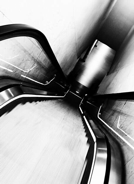 Premium Photo Blurred Motion Of Escalator At Subway Station