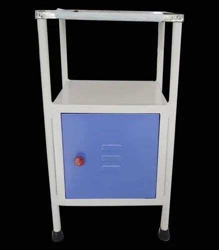 Blue And White Portable Hospital Bedside Locker Epoxy Powder Coated W