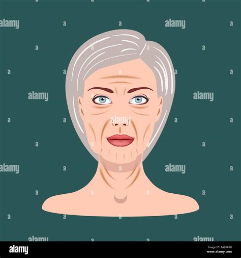 Senior Lady isolated on the dark background, Vector Illustration Stock Vector Image & Art - Alamy