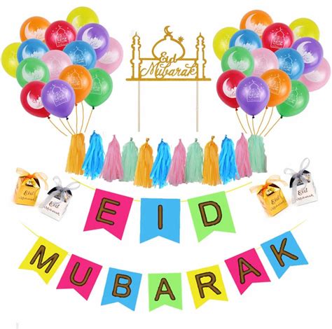 Eid Mubarak Decoration Set Colourful Islamic Decorations