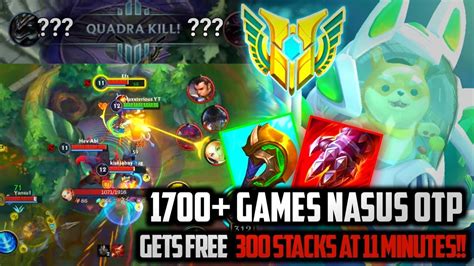 Wild Rift Nasus OTP GETS STACKS FOR FREE 300 STACKS AT 11 MINUTES