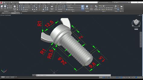 AutoCAD 3D How To Draw Wing Bolt Autocad YouTube