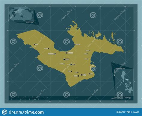 Camarines Sur Philippines Solid Labelled Points Of Cities Stock Illustration Illustration