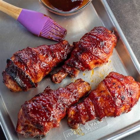 Air Fryer Bbq Bacon Wrapped Chicken Drumsticks Easy Super Tasty