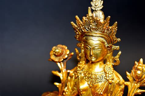 Green Tara Gilt Bronze Tibetan Buddha For Sale At Stdibs Hindu