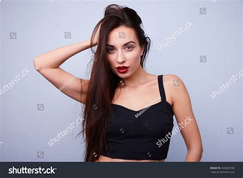 Sexy Brunette Long Hair Stock Photo 435287296 Shutterstock
