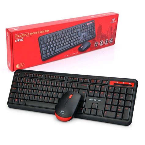 Kit Teclado E Mouse C3tech K W100bk Wireless Abnt2 1200dpi Submarino