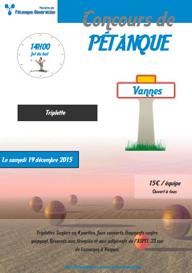 Comment Organiser Un Concours De P Tanque