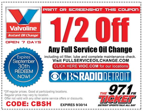 50 Off Valvoline Oil Change 2024 Dixie Zahara