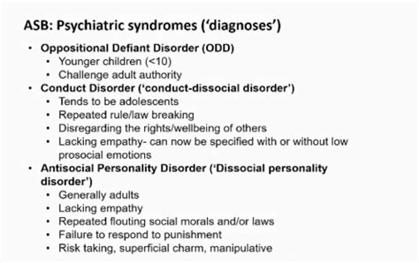 Antisocial Behaviour Flashcards Quizlet