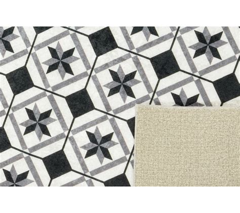 Tapis De Cuisine Carreaux De Ciment X Cm Azulejos Noir