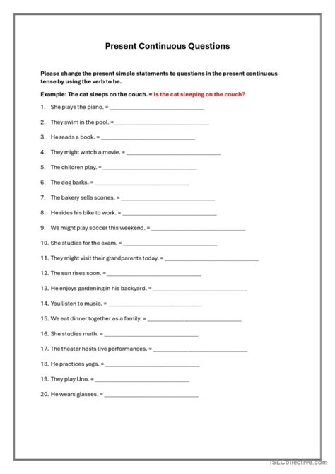 Present Continuous Questions general…: English ESL worksheets pdf & doc