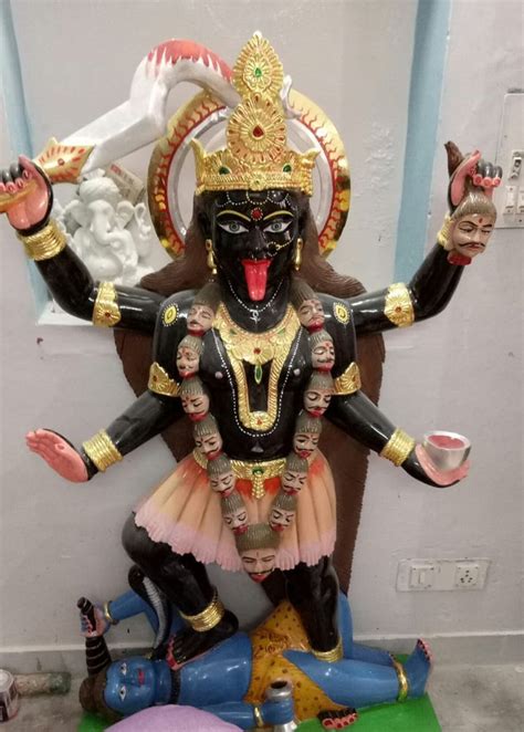 Marble Black Kali Mata Statue For Worship Size Inch To Inch At