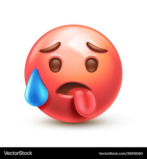 Hot emoji Royalty Free Vector Image - VectorStock