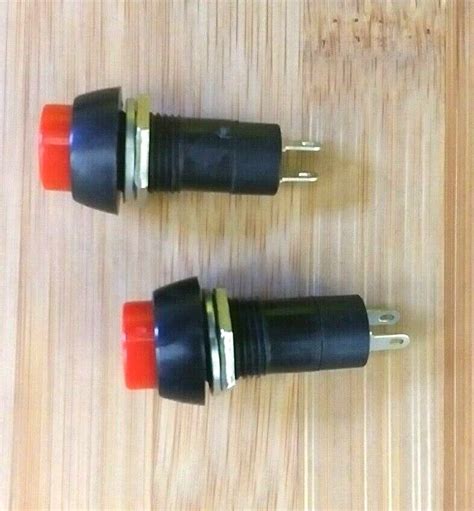 2 Red Bbt Marine Grade 12 Volt On Off Push Button Switches Ebay