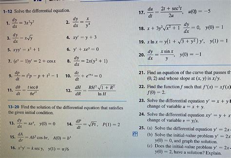 [answered] 1 12 Solve The Differential Equation Dy 3x Y Dx 1 Dy 3 X Y