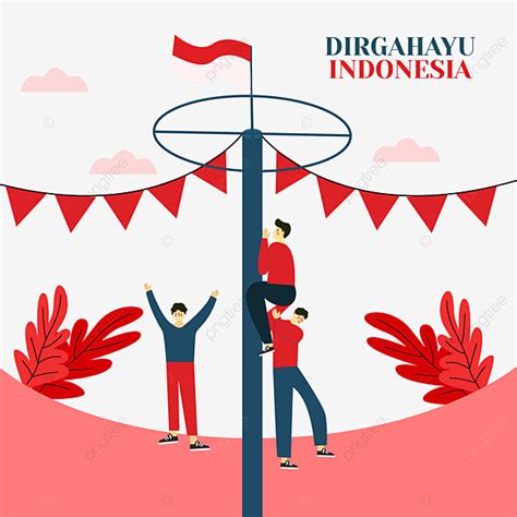 Gambar Panji Panjat Pinang Dirgahayu Republik Indonesia 17 Agustus