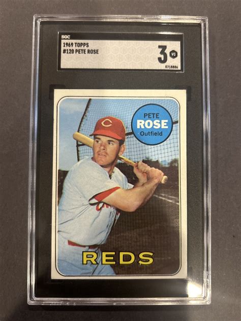 1969 Topps Pete Rose 120 Sgc 3 Ebay