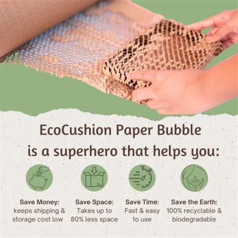 Eco Friendly Honeycomb Paper Bubble Wrap With Dispenser Brown Paper