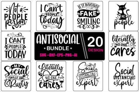 Antisocial Svg Design Bundle Bundle · Creative Fabrica