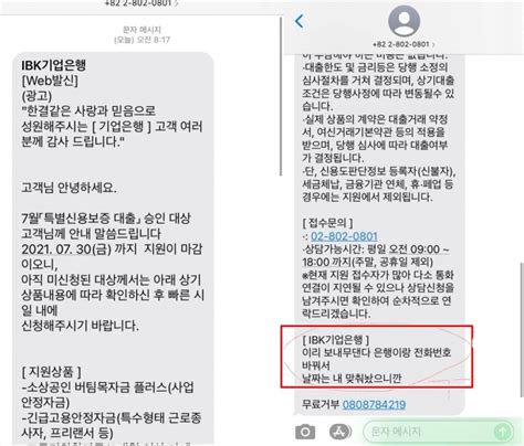 사기범끼리 주고 받은 메시지가 그대로 은행 사칭 문자 주의보 머니s