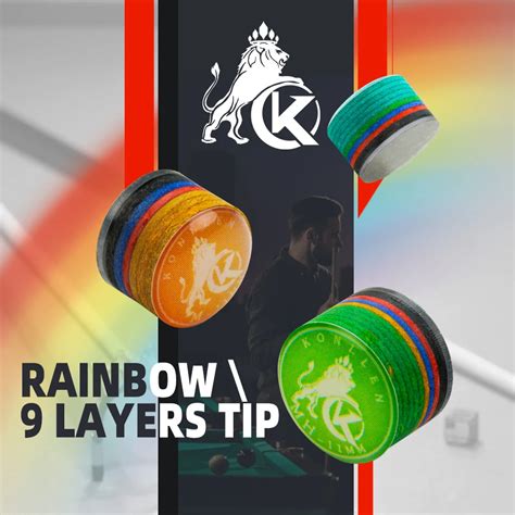 KONLLEN Cue Tips Rainbow Tips 11 14mm Multilayer Cuetips Snooker