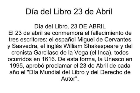 Dia Del Libro 23 De Abril Ppt