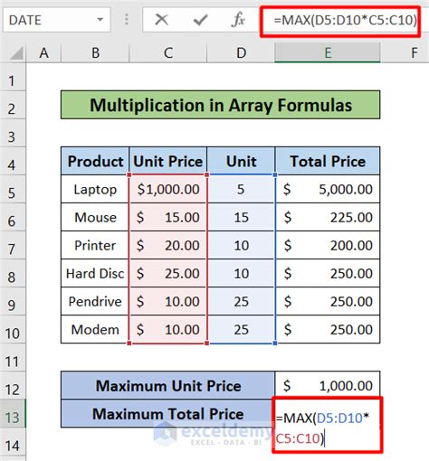 How to Create a Multiplication Formula in Excel (5 Easy Ways)