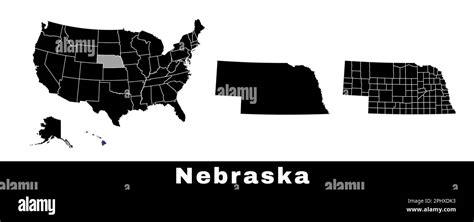 Nebraska Mapa Del Estado Estados Unidos Conjunto De Mapas De Nebraska