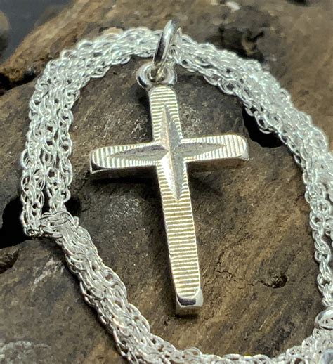 Vintage Sterling Silver Cross Pendant Necklace Etsy Singapore