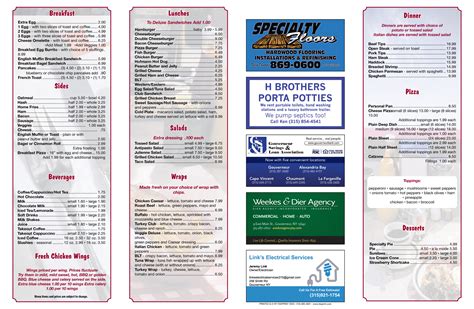 Bob's Market & Diner | Fasprint Menus