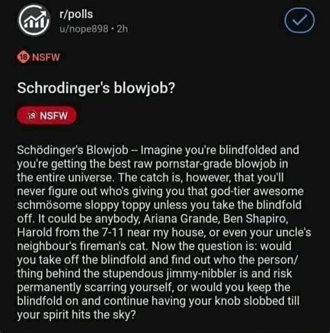 Nsfw Schrodinger S Blowjob Nsfw Schddinger S Blowjob Imagine You Re