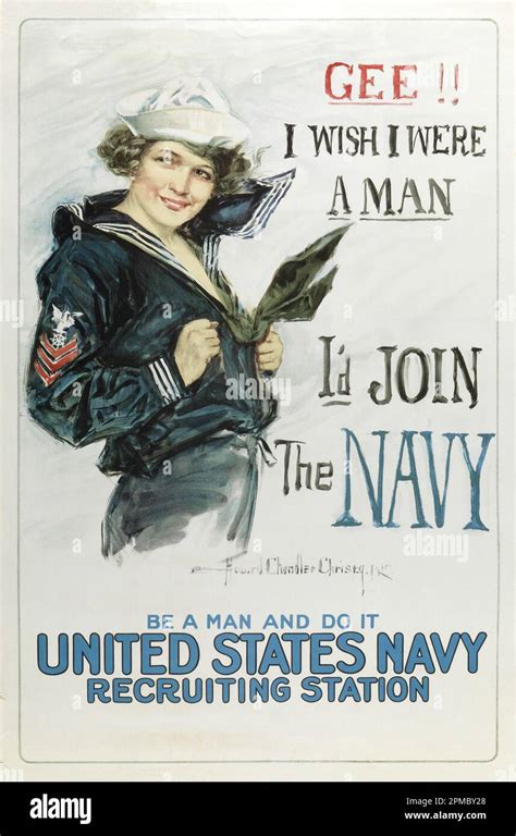 Poster Gee I Wish I Were A Man I D Join The Navy Designed By Howard