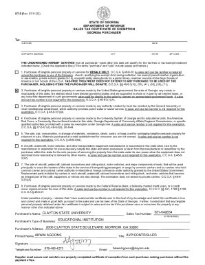 Fillable Online Sale Tax Certificate Of Exemption Form Fax Email Print