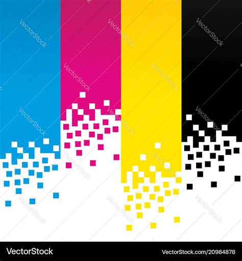 Cmyk Digital Colour Lines Background Design Vector Image