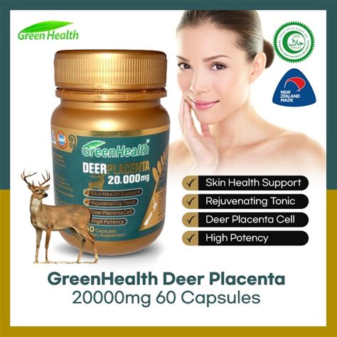 Greenhealth Deer Placenta 20000mg Halal 11 Beauty Supplements Purtier Alternative Shopee